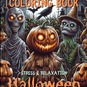 Creepy Scary Halloween Coloring Book: Terrifying Nightmares to Bring Your Fears to Life - Stress Relief & Relaxation cover