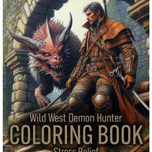 Wild West Demon Hunter Coloring Book: Adventures in the Wild West and Supernatural Battles for Teens and Adults cover