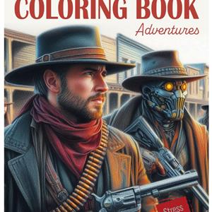 Futuristic Wild West: Coloring Book for Adults and Teens - Stress Relief and Relaxation cover